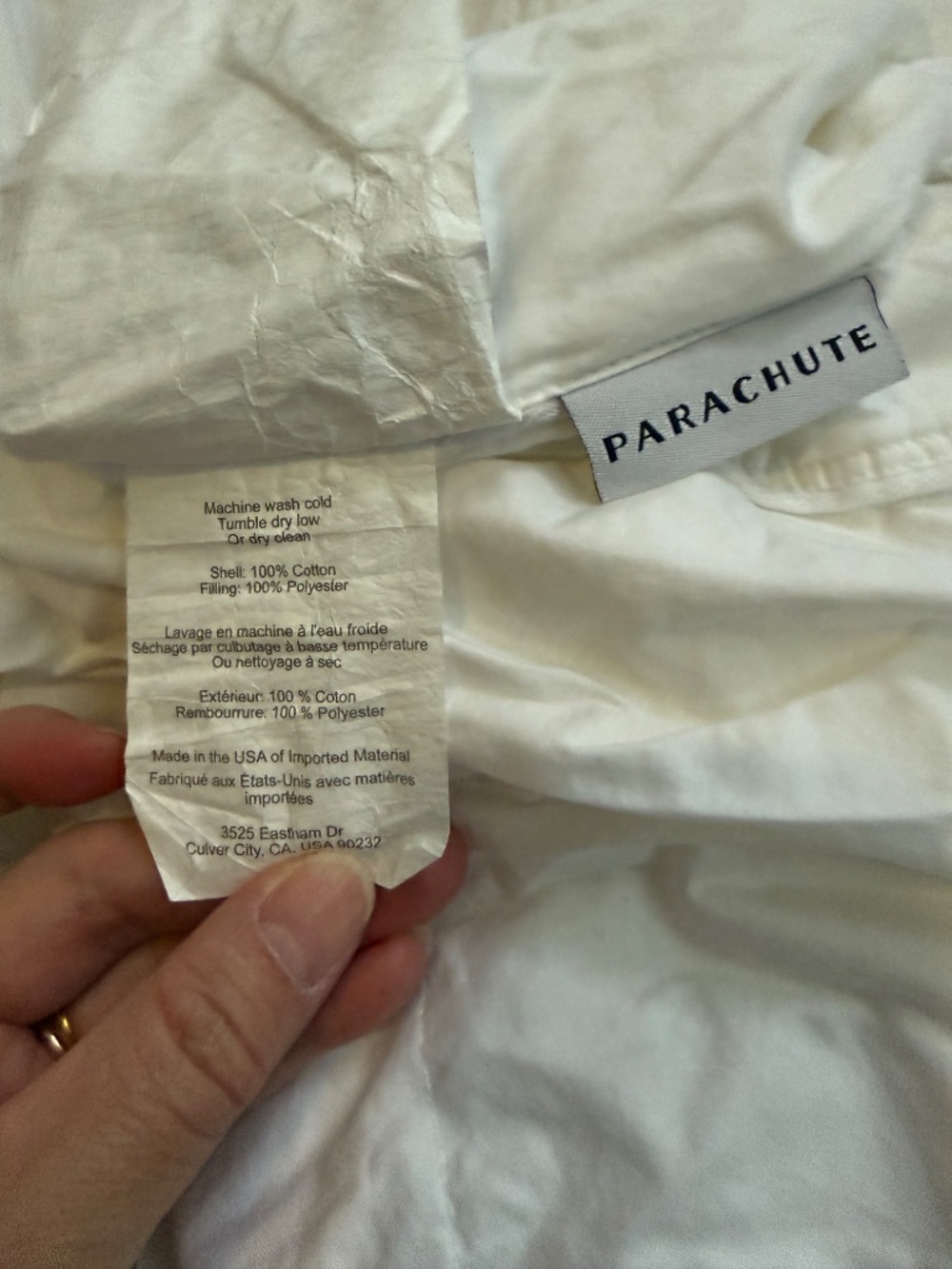 Parachute Lightweight Twin Down Alternative Duvet Insert Retails $210 - Picture 5 of 5